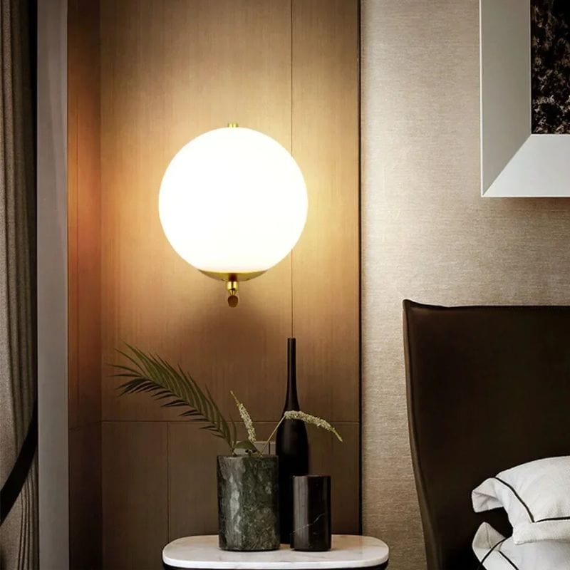 Applique Murale Boule Blanche – Illuminez Votre Intérieur avec Élégance