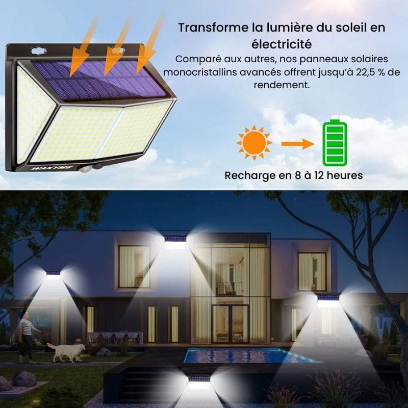 Applique Murale Extérieur Solaire LED avec Détecteur de Mouvement – Illuminez et Sécurisez Facilement