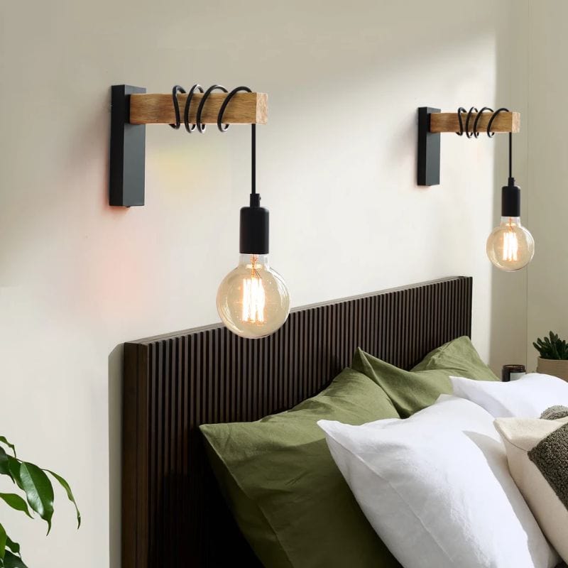 Applique Murale Noir et Bois – Sublimez Vos Murs avec Élégance Unique