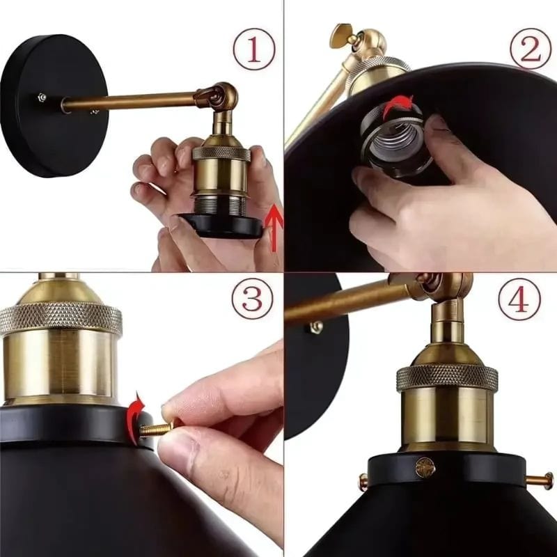 Applique Murale Noire Industrielle – Sublimez Votre Intérieur avec Style Unique