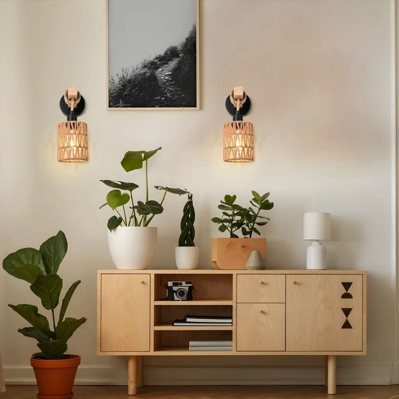 Applique Murale Rotin Noir – Sublimez Votre Intérieur avec Élégance