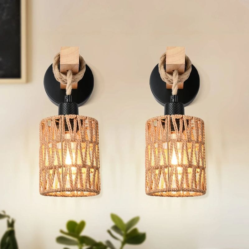 Applique Murale Rotin Noir – Sublimez Votre Intérieur avec Élégance