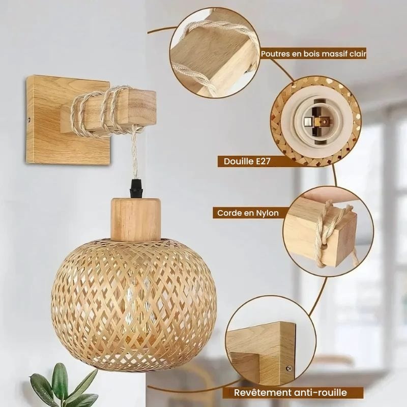 Applique Murale Rotin Osier Bambou – Sublimez vos murs avec style naturel