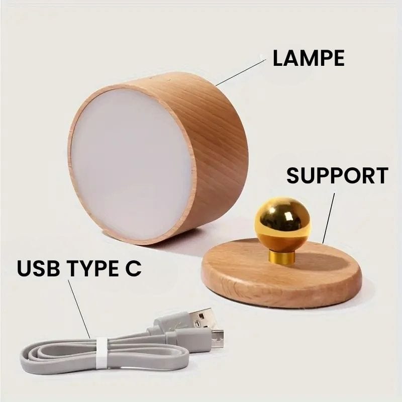 Applique Murale Sans Fil Bois – Illuminez Votre Espace avec Élégance