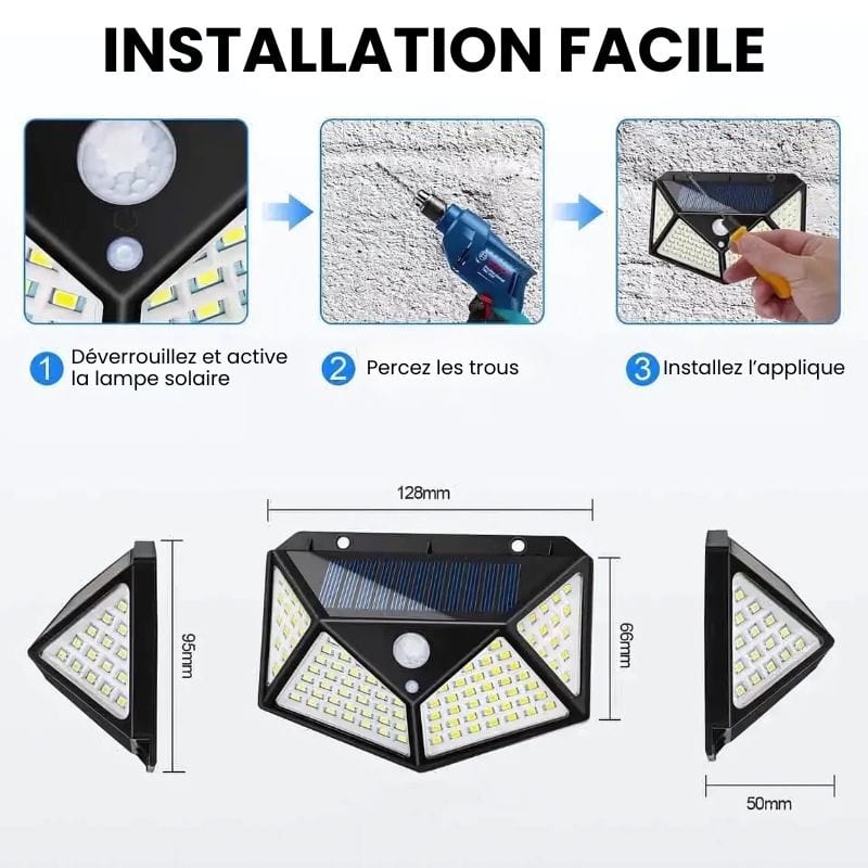 Applique Murale Solaire Puissante – Illuminez Votre Espace Avec Énergie